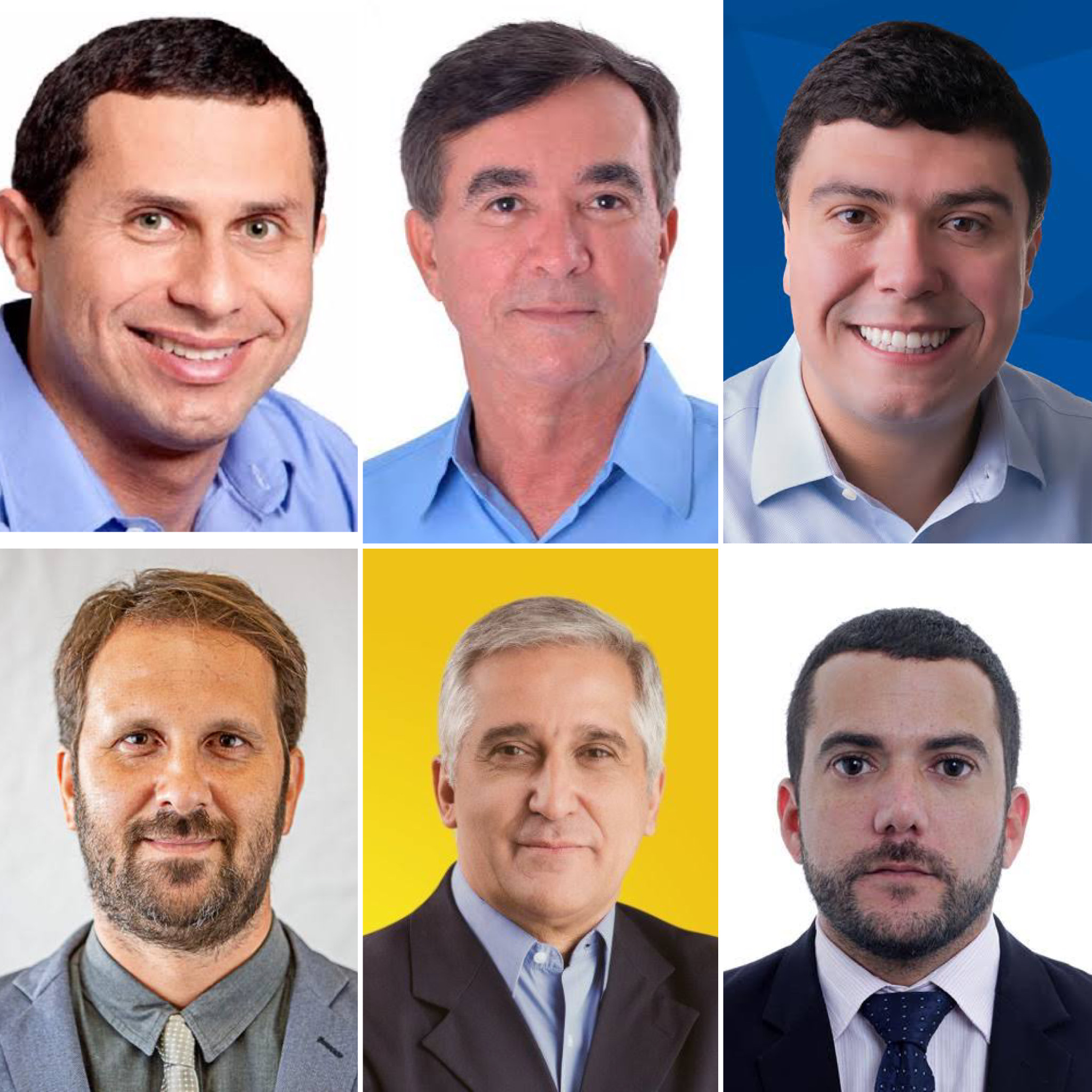 Foto: Seis primeiros colocados na pesquisa estimulada